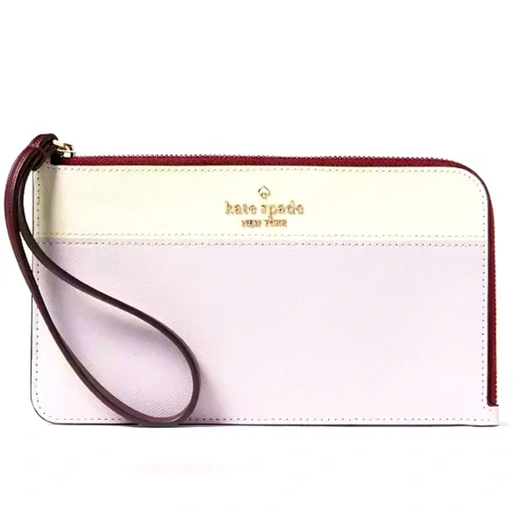 NWT ♠️💜Kate Spade ♠️💜 Lucy Medium L-Zip Wristlet - Picture 1 of 3